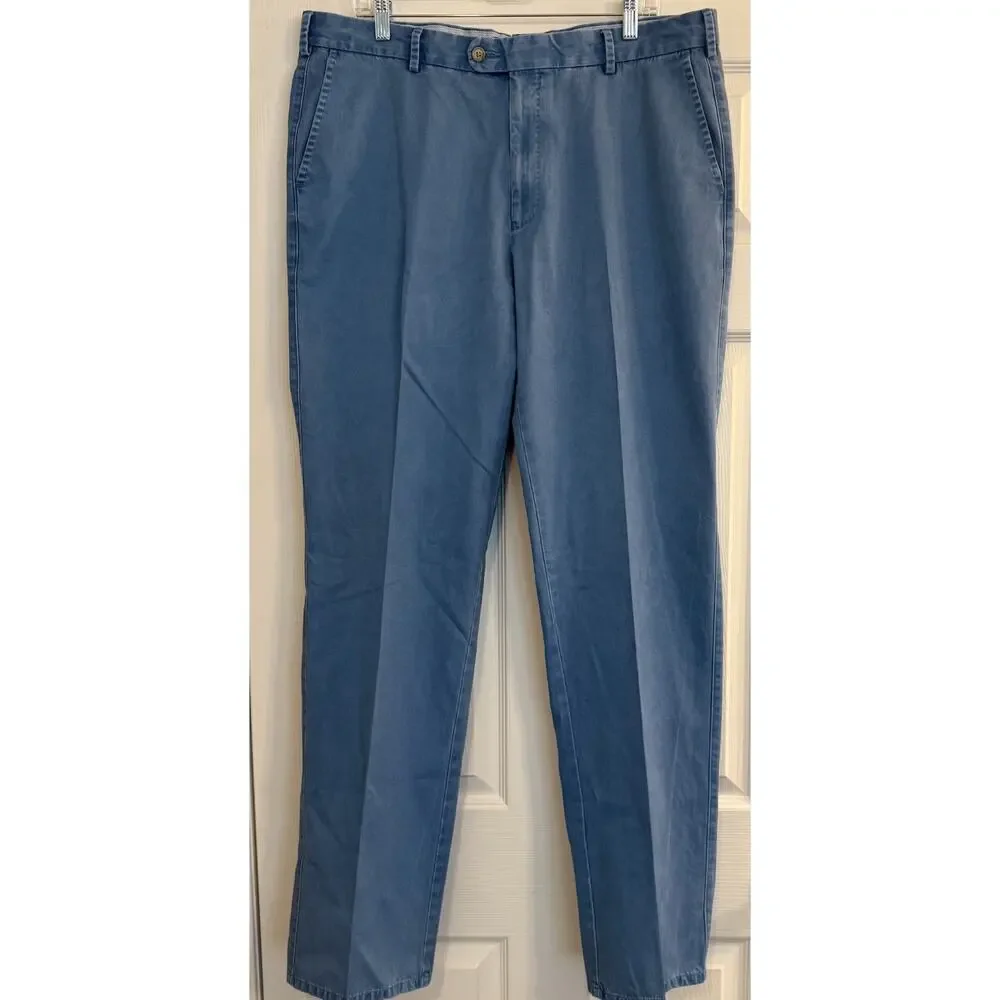 Peter Millar Raleigh‎ Chino Pants 38x34 French Blue Golf Pima Cotton Preppy EUC